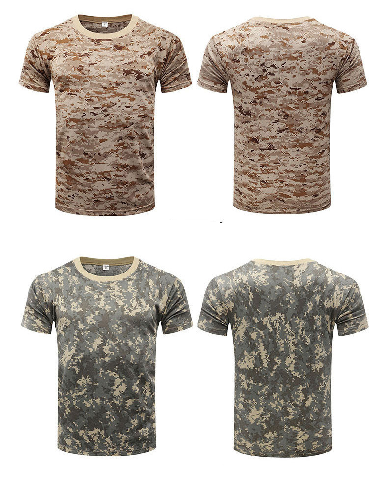 Men's Clothing Quick Drying Camouflage Short Sleeved Men's Round Neck Outdoor Development Physical Training Suit Breathable Tactical T Shirt_voghion.com