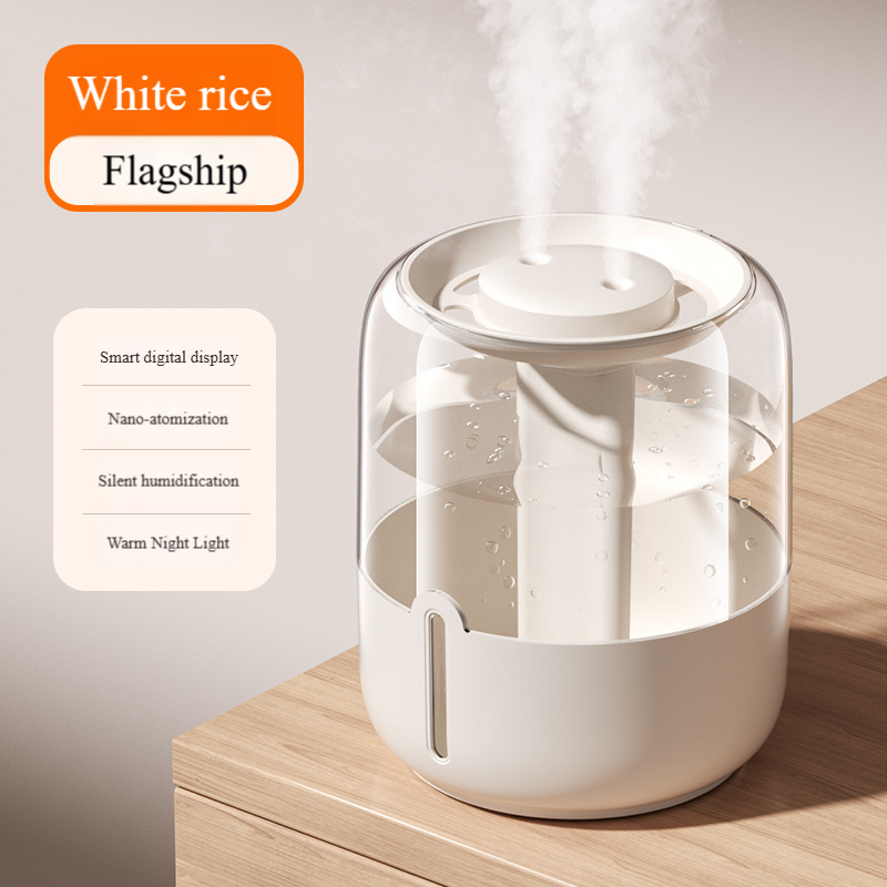 6,8 l Luftbefeuchter mit großer Kapazität, Dual-USB-Nebel, Nachtlicht für Zuhause, Büro, Schlafsaal und Desktop-Nutzung_voghion.com