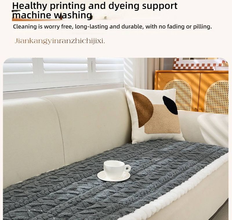 Luxury Plush Sofa Cushion Cover – Soft Velvet Fabric, Non-Slip Base, Custom Sizes For Sectional Sofas (Minimalist Style, Multiple Colors)_voghion.com