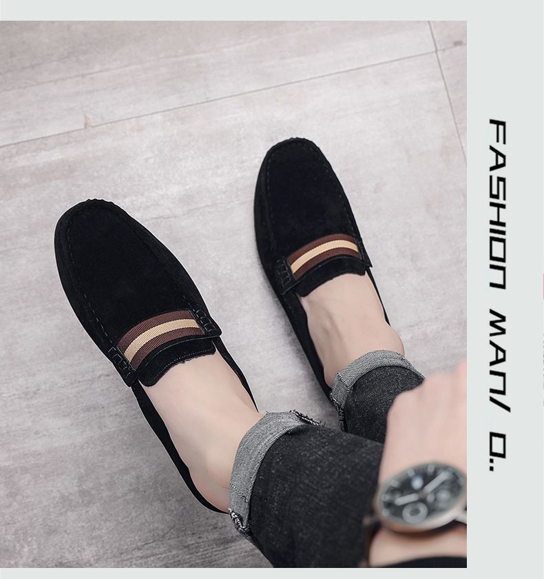 Neue, leichte Bean-Schuhe für Herren, sommerliche Ein-Fuß-Passform, atmungsaktiv, lässig, mit halber Stütze für Herren_voghion.com