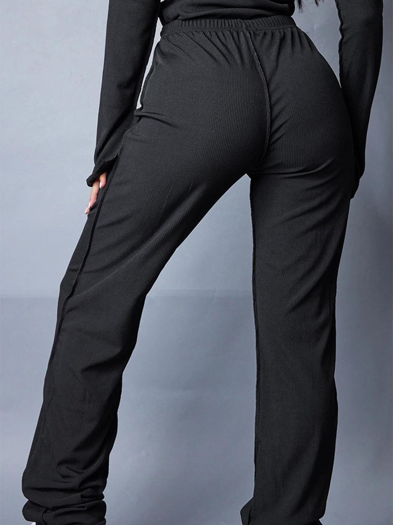 Lässige Mode Langarm Sport Strickanzug Damenbekleidung_voghion.com