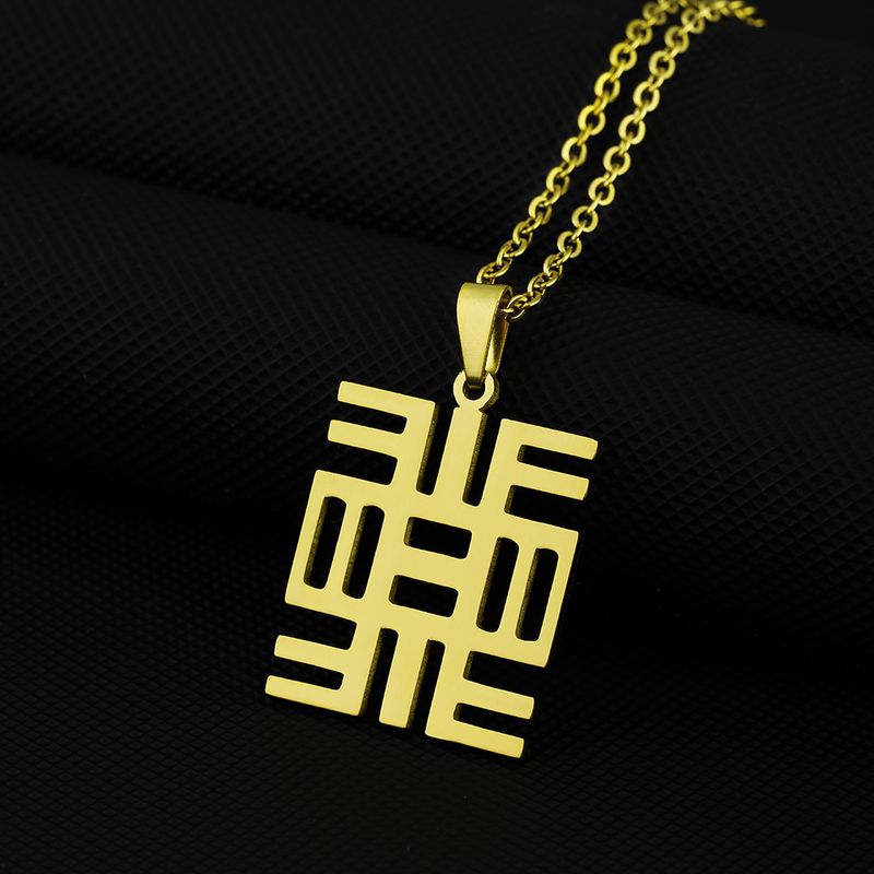 Hot Selling Stainless Steel African Ancient Culture Symbol Pendant Necklace for Men and Women Couple Ethnic Style Wearing Accessories_voghion.com