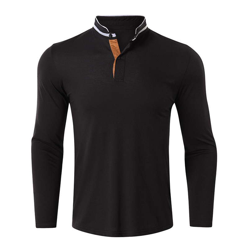 Hochwertiges Poloshirt für Herren, großes Langarm-Golf-T-Shirt mit Paul-Revers für Herren_voghion.com