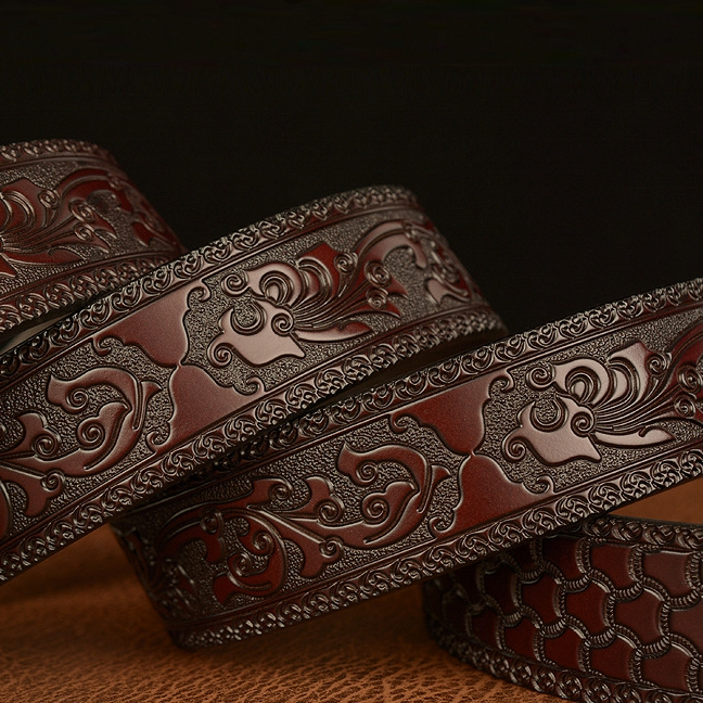 Neue Männliche China Dragon Gürtel Rindsleder Echtes Leder Gürtel Für Männer Carving Drachen Muster Automatische Schnalle Gürtel Strap Für Jeans B0033_voghion.com