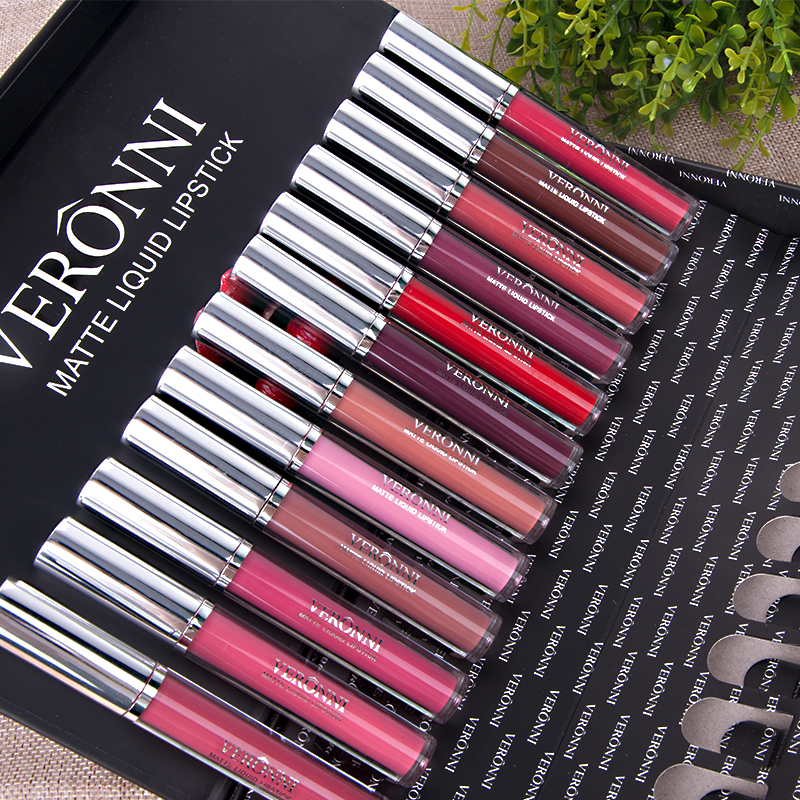 2023 neue Lipgloss Matte Set Veet Sexy Lippenstift Kit 6/12 Teile/los Kosmetik Set Wasserdicht Langlebig Lip Gloss Make-Up Tönung Kit_voghion.com