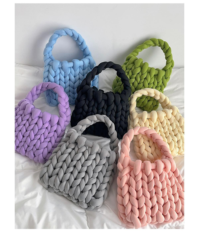 Borsa tessuta a mano fai-da-te in lana islandese super spessa, piccola borsa quadrata fatta a mano con ghiaccio freddo fatto in casa per la fidanzata_voghion.com