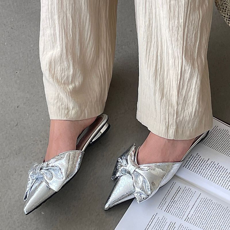 Women's Flat Beach 2024 Fashion Butterfly Knot Women's Apartments With Shoes Slippers Mules_voghion.com