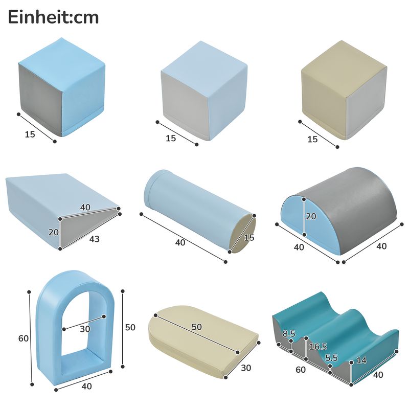 Ensemble de blocs de jeu et d'escalade TLG 9 pièces pour enfants – Blocs de construction souples et colorés avec marches, toboggan et piscine à balles pour tout-petits et enfants d'âge préscolaire – Balles non incluses_voghion.com
