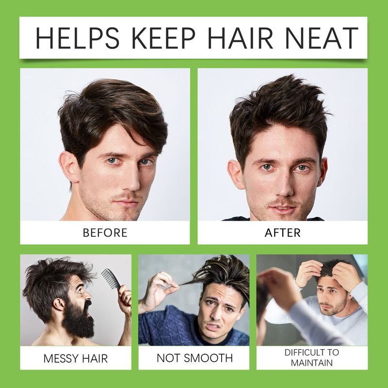 Wellige Stylingcreme für Männer, Leave-in-Haar, flauschiges und lang anhaltendes dreidimensionales Styling, erfrischende Styling-Haarcreme_voghion.com