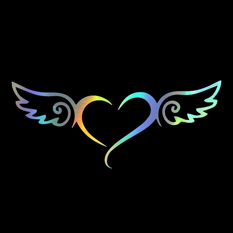 car stickers heart shaped angel wings personality creative car window glass decoration stickers laptop ipad_voghion.com