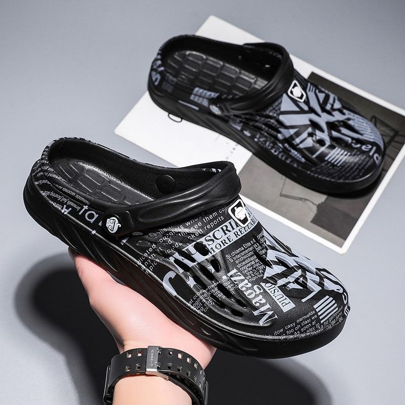 49 Large Size Clogs Outdoor Swimming Beach One Shoe Two Ways Closed-Toe Sandals Men's Slippers_voghion.com