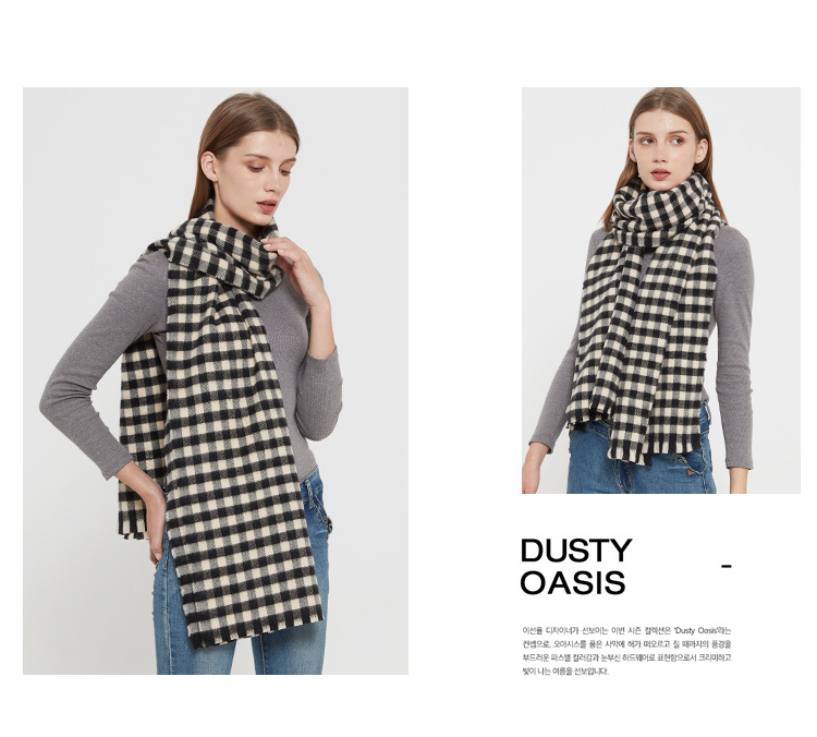 Women's Scarves new style men's scarf imitation cashmere small plaid scarf women's extended warm shawl_voghion.com