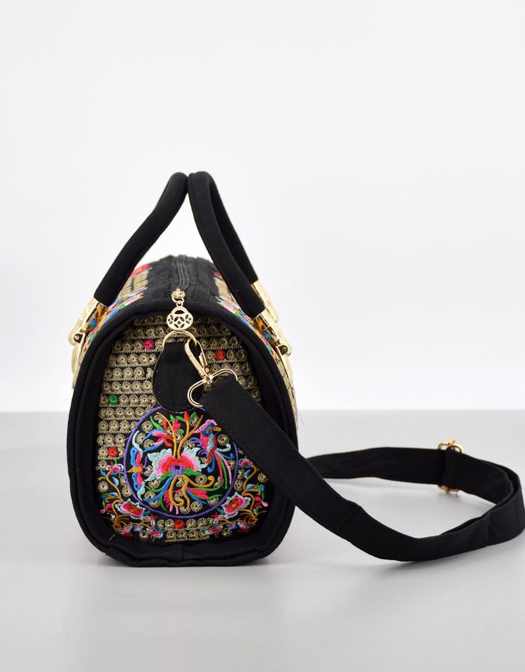 Damentaschen, National Style Retro Bestickte Handtasche, Canvas Stickerei, One Shoulder Crossbody Kissentasche, Reisetasche_voghion.com