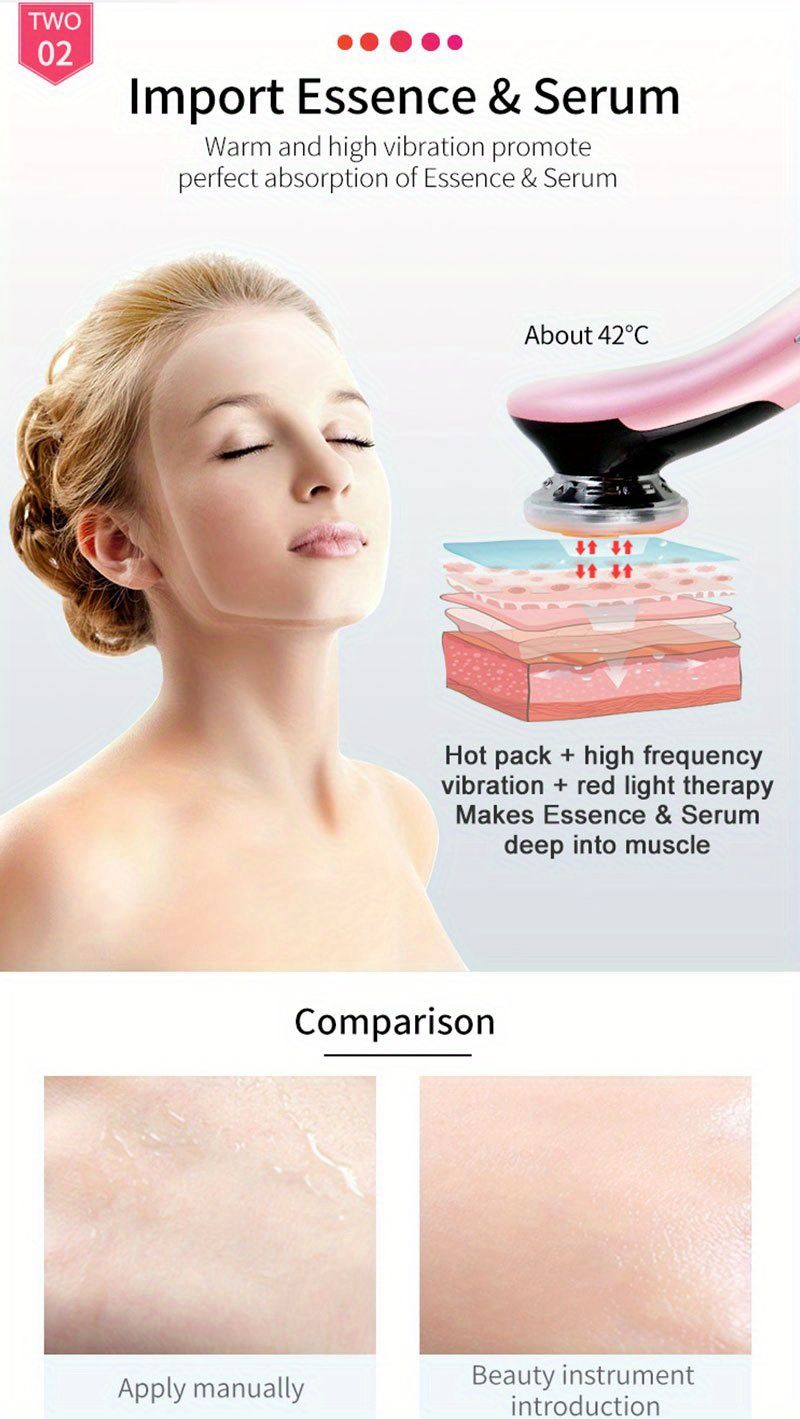 Mésothérapie du visage électroporation LED Photon soins de la peau Lifting du visage serrer l'élimination des rides soins des yeux RF Machine de raffermissement de la peau_voghion.com