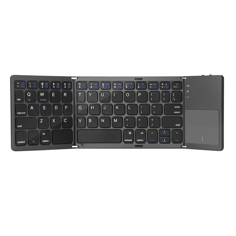 Qianye B033 Clavier Bluetooth pliable ultra-fin pour téléphone portable et ordinateur, trois systèmes, sans fil, tactile_voghion.com