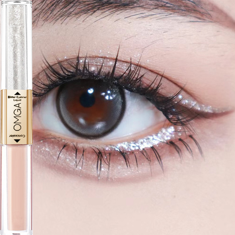 Pearl Double-headed Liquid Eyeshadow Sequins Glitter Lying Silkworm Shiny Highlights Stick Eyes Concealer_voghion.com