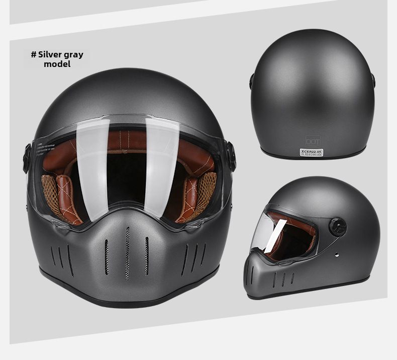 Herren Harley Retro Elektrofahrrad Cruise Knight Riding Überzogener Integralhelm_voghion.com
