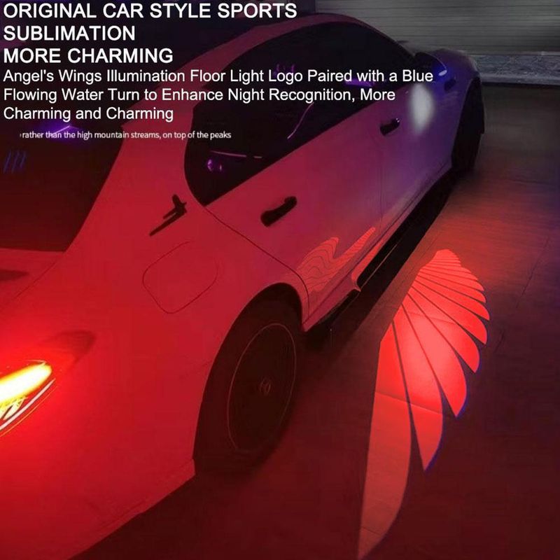 Rétroviseur de voiture de style universel, projection d'aile d'ange, projecteur de bienvenue, éclairage de tapis_voghion.com