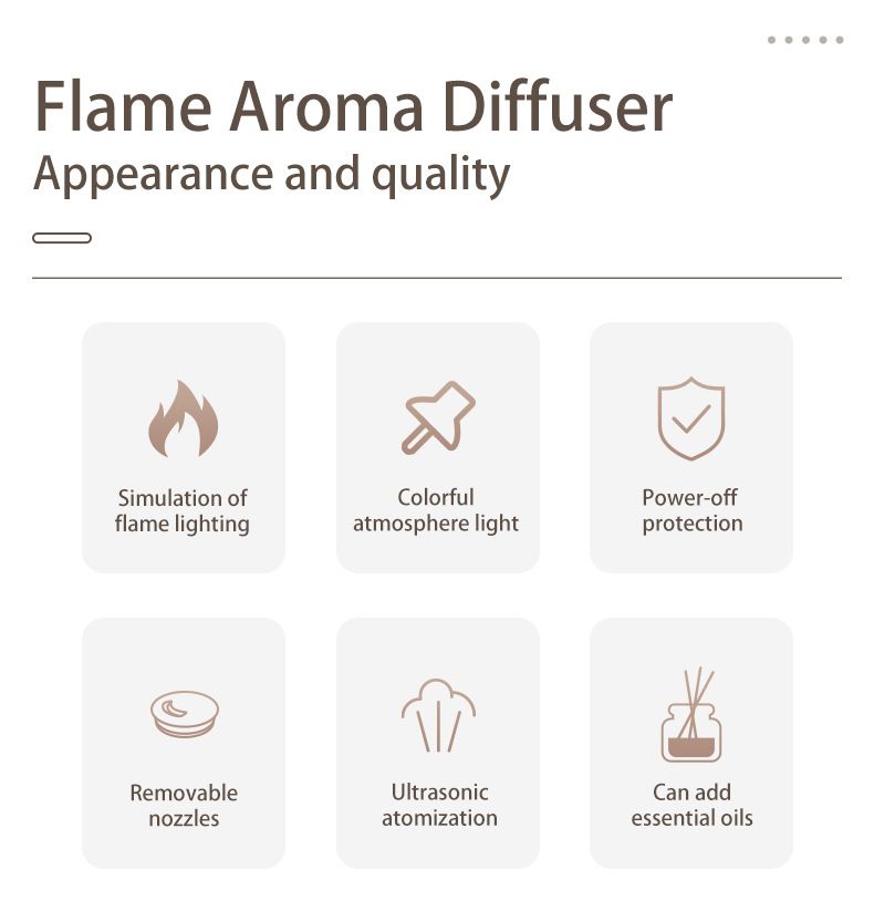 Luftbefeuchter mit Flammeneffekt – Ultraschall-Diffusor mit stimmungsvoller Beleuchtung_voghion.com