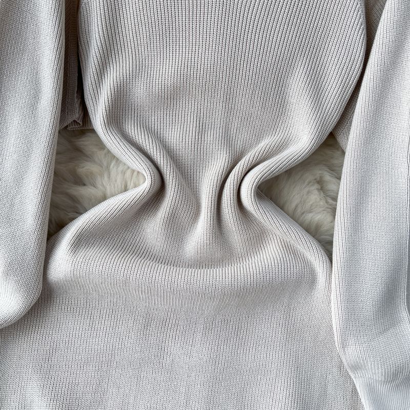 Damenbekleidung Langärmliges Strickpulloverkleid für Damen, neuer Hüftrock mit Hosenträgern für Herbst und Winter + zweiteiliges Set mit hochwertigem Schal_voghion.com