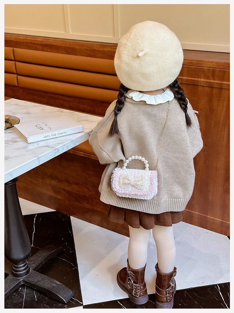 Andralyn Bērnu soma Modes plecu soma karikatūra Pearl Bow Crossbody Bag Mini Princess Zero Wallet_voghion.com