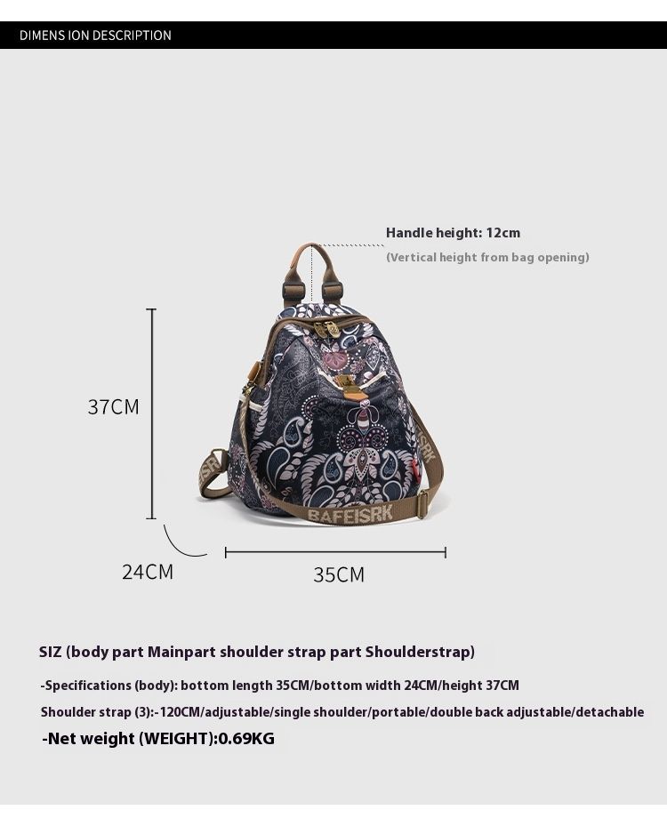 China-Chic style optional pattern printed casual travel lightweight backpack women's fashion large capacity handbag_voghion.com