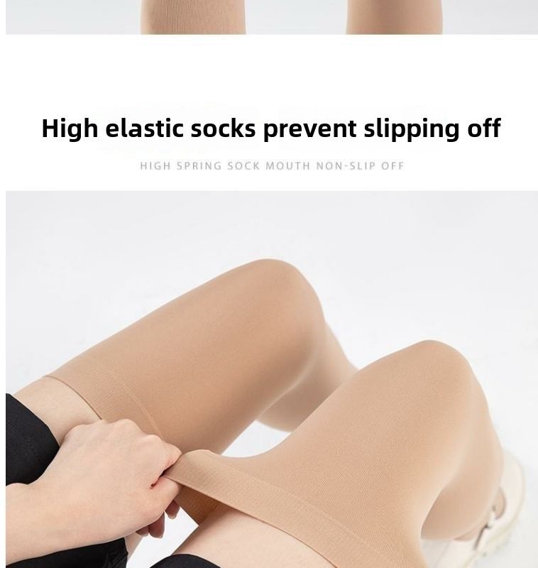 2PCS Stretch JK Uniform Zwarte Zijden Kousen Antislip Afslankende Veet Over Knie 70cm Micro-compressie Dij Sokken_voghion.com