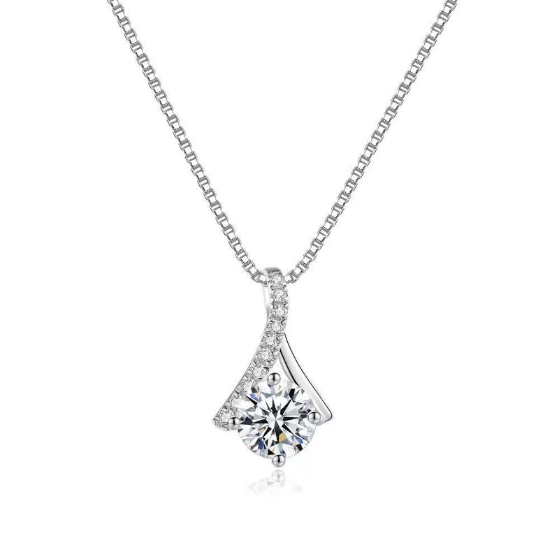 Collana con clavicola semplice e lussuosa in argento sterling a forma di coda di sirena con diamanti e motivo a S_voghion.com