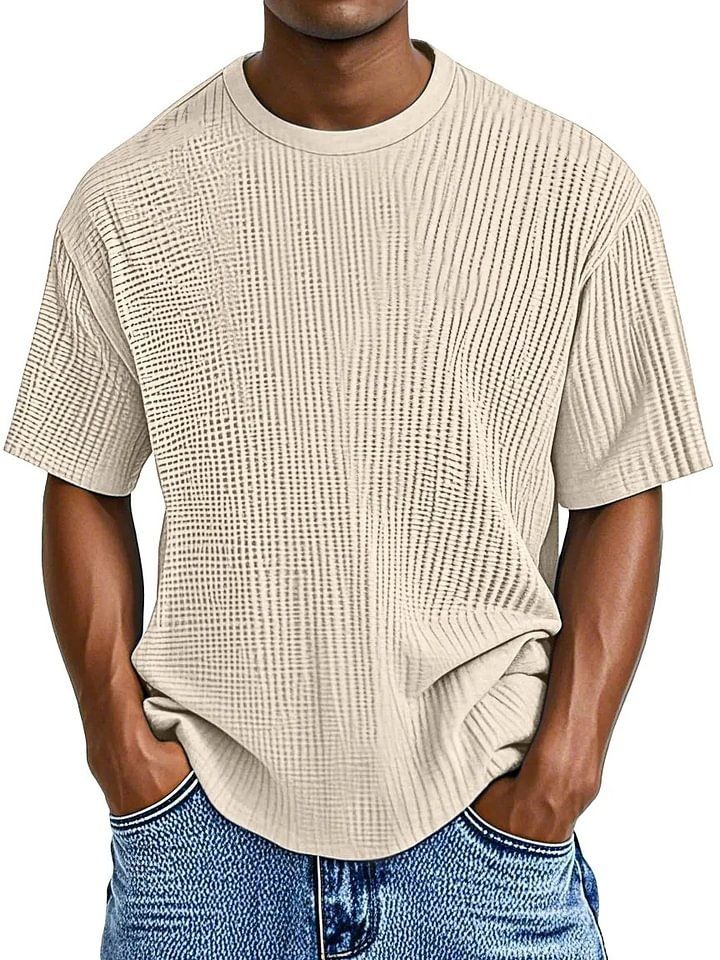 Men's Moisture-Wicking Crewneck T-Shirt - Breathable Polyester Blend Casual Tee For Everyday Wear_voghion.com