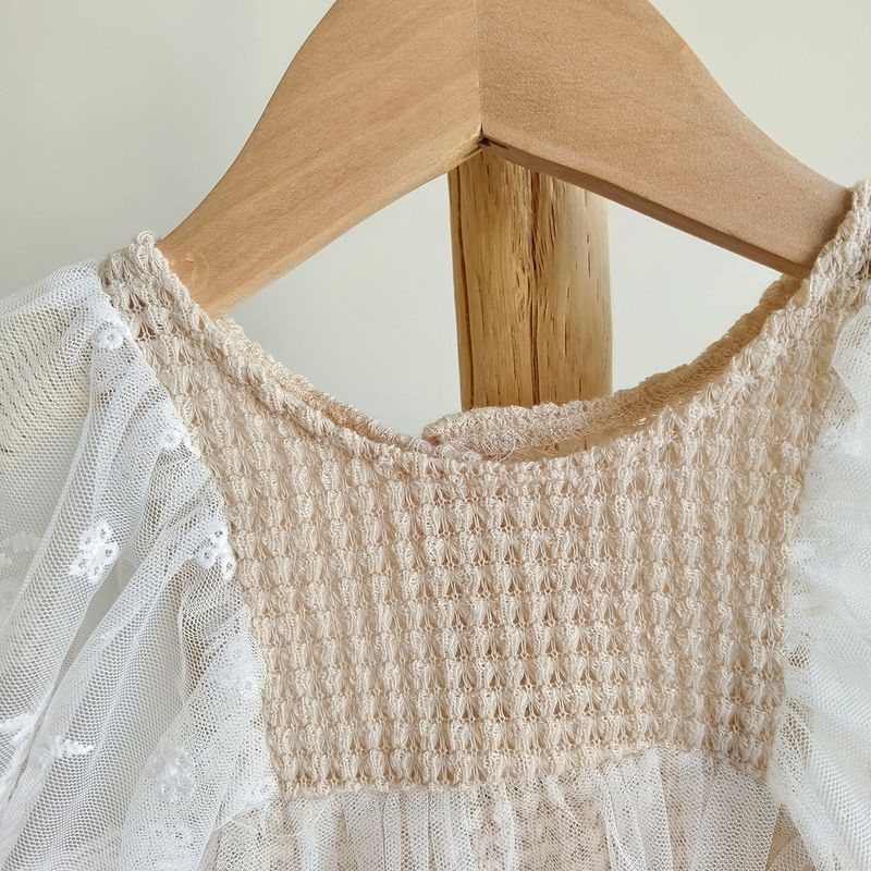 Mother & Kids Baby jumpsuit Korean version baby girl lace summer flying sleeves fart clothes newborn 100 days old princess skirt_voghion.com