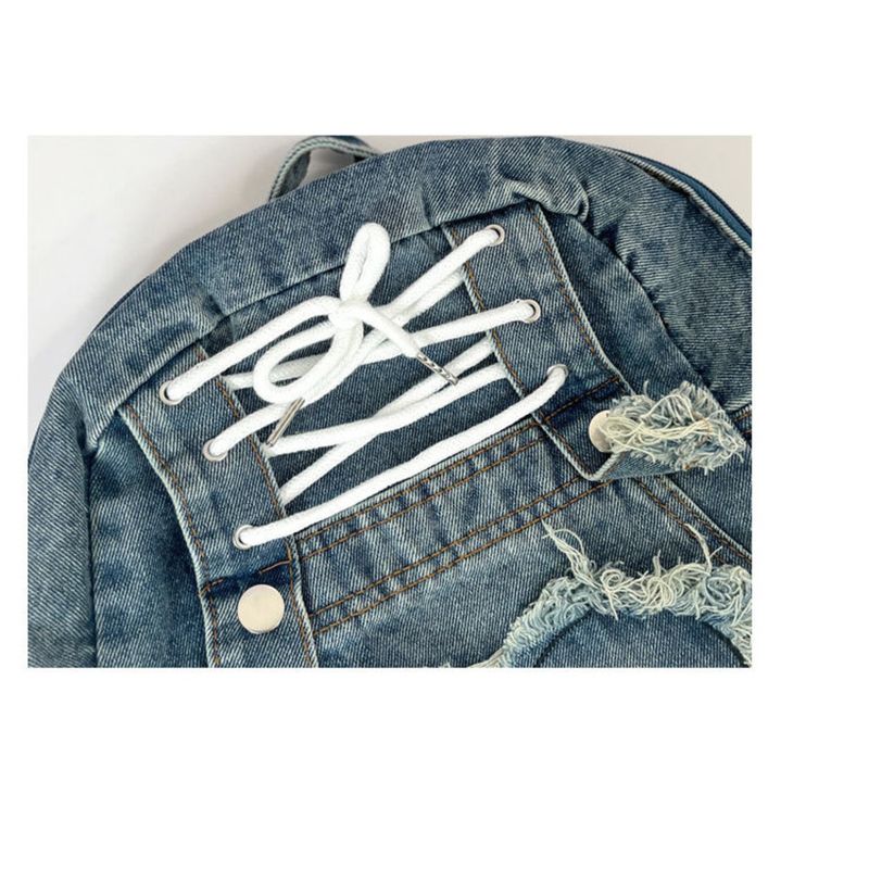 Fall/Winter 2025 New Large Capacity Backpack Denim Pink Multifunctional Crossbody Bag_voghion.com