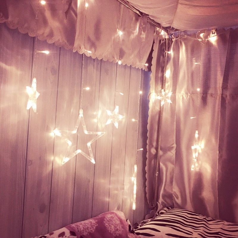 LED Colorful Flashing String Starry Sky Five-Pointed Star Curtain Wedding Christmas Decoration Lights_voghion.com