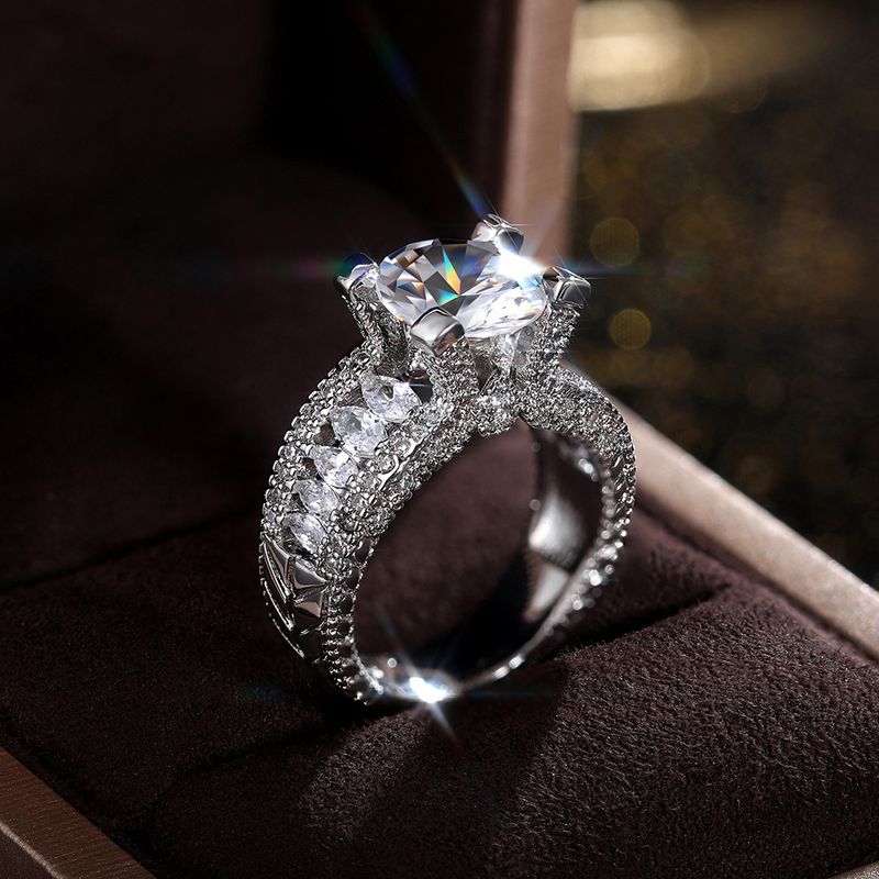 Cao Shi Fashion Anello da donna in rame con zircone per proposta di fidanzamento_voghion.com