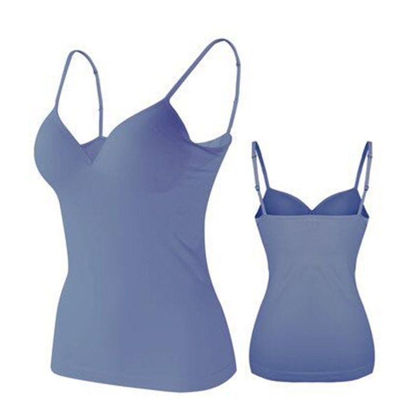 Camisola sin sujetador para mujer con almohadilla de pecho integrada y sin aro de acero._voghion.com