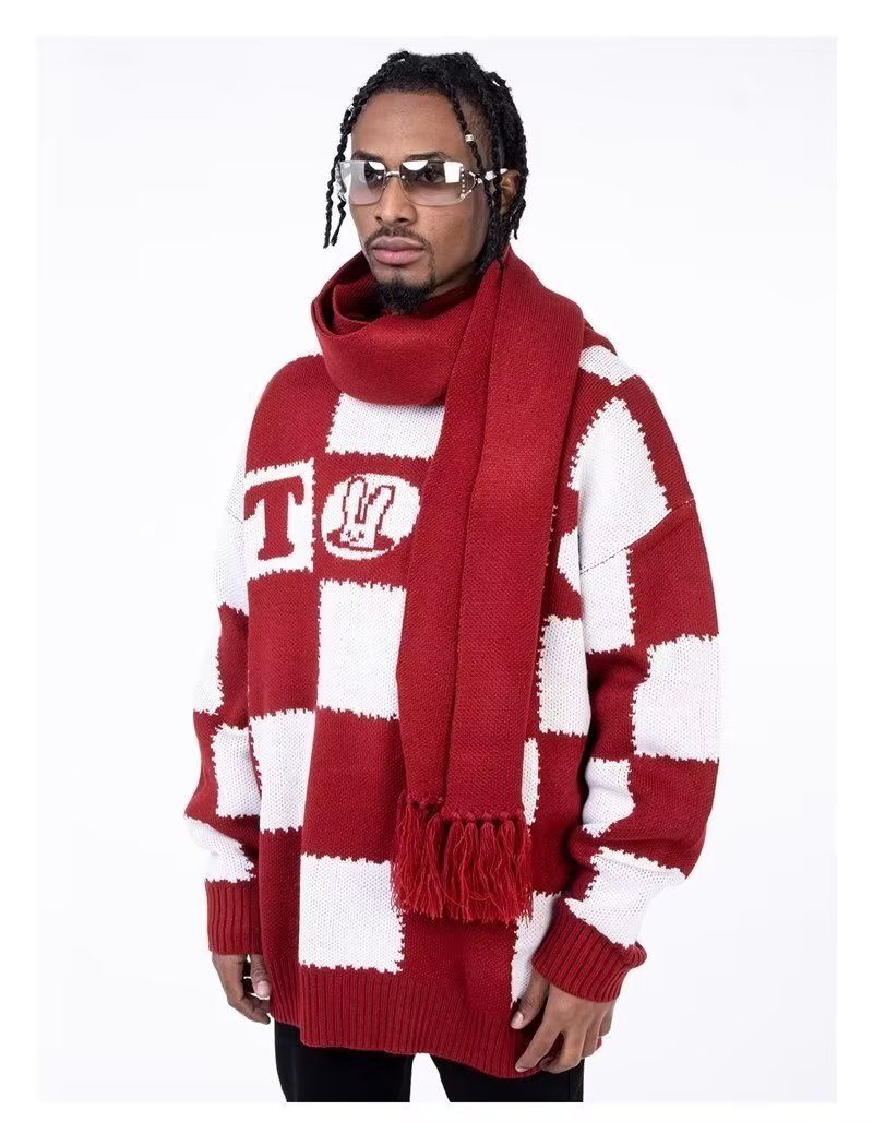 Men's Chunky Knit Sweater - Winter Oversized Korean & Japanese Style Pullover | Loose Fit Cable Crewneck | Ins Trendy Streetwear | Hot Search (M-XXL)_voghion.com