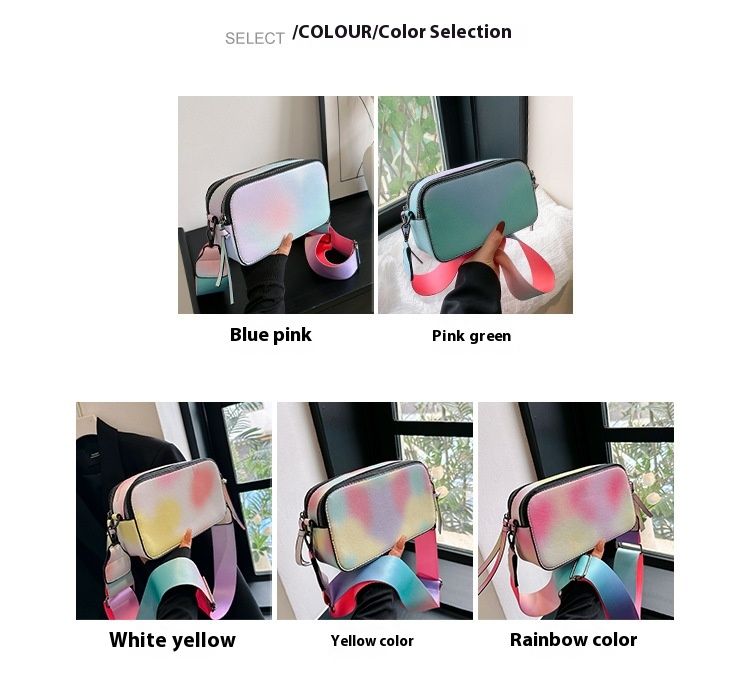 Graffiti Moda Novo Estilo Fita Câmera Mulheres Personalizado Cor Contraste Único Ombro Pequeno Quadrado Bolsa_voghion.com