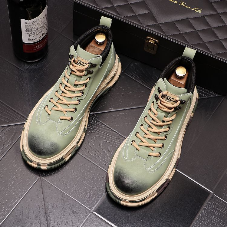 Martin Boots Men S High Top British Style Ins Mid Top Short Boots Tooling Boots Autumn And Winter Men S Shoes Increase Casual Desert Boots_voghion.com