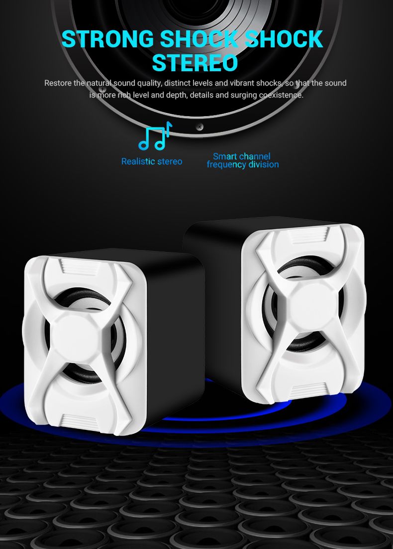 USB + AUX vadu datora zemfrekvences skaļruņu komplekts 5W + 3W * 2 basu pastiprināšanas stereo 2.1 datoram un tālrunim, skaļrunis_voghion.com