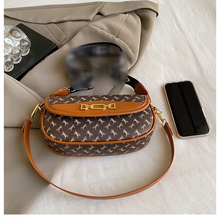New High-end Fashion Texture Printed Armpit Bag European And American Retro Trend Handheld Single Shoulder Diagonal Cross Bag Popular Item_voghion.com