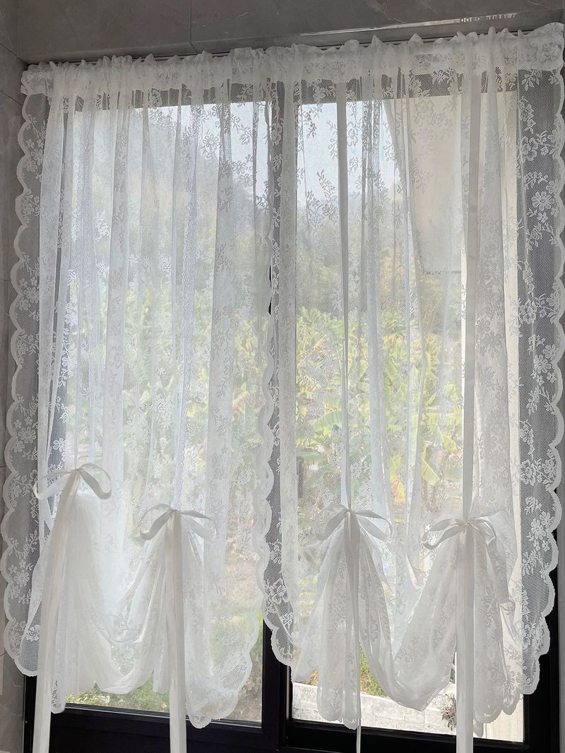 Rideaux en dentelle tricotée en chaîne allemande - Élégants rideaux coulissants (rideaux transparents de qualité supérieure)_voghion.com