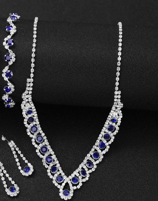 Fashionable diamond studded starry sky Arabic numerals ladies watch sapphire rhinestone jewelry set_voghion.com