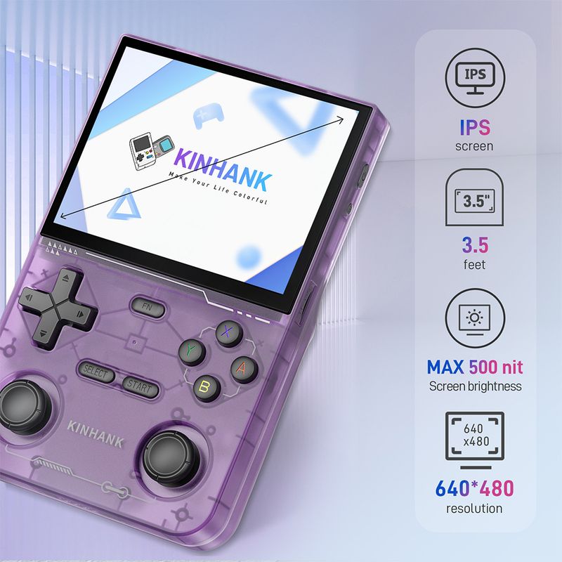 KINHANK K36 Retro Handheld Video Game Console 500nit 3.5 Inch IPS Screen 16000 Games Emulator For PS1/PSP/DC/N64/SS_voghion.com