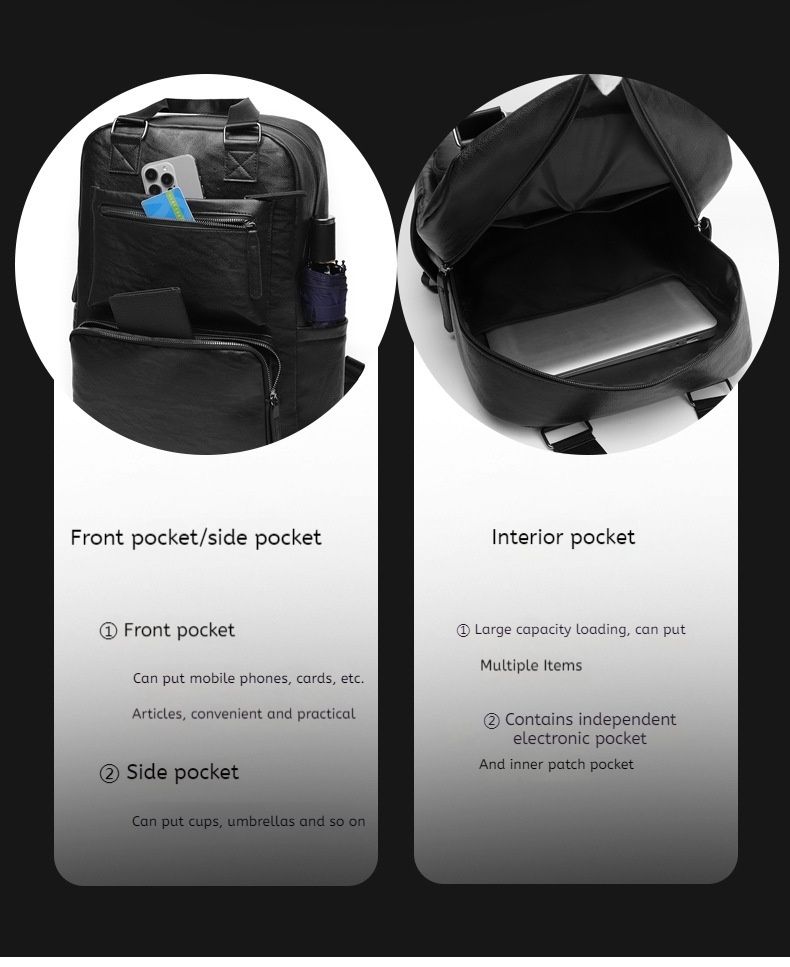 Retro Men's High-end Business Backpack, Large Capacity Trendy Outdoor Travel Bag, Commuting Computer Backpack_voghion.com