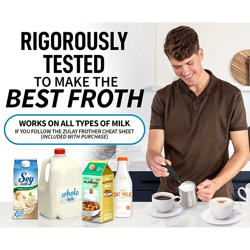 1 Stück Verbesserter Titan-Milchaufschäumer für Kaffee - Elektrischer Handrührer, Milchaufschäumer, Minimixer und Kaffeemixer für Frappe, Latte, Matcha und mehr_voghion.com