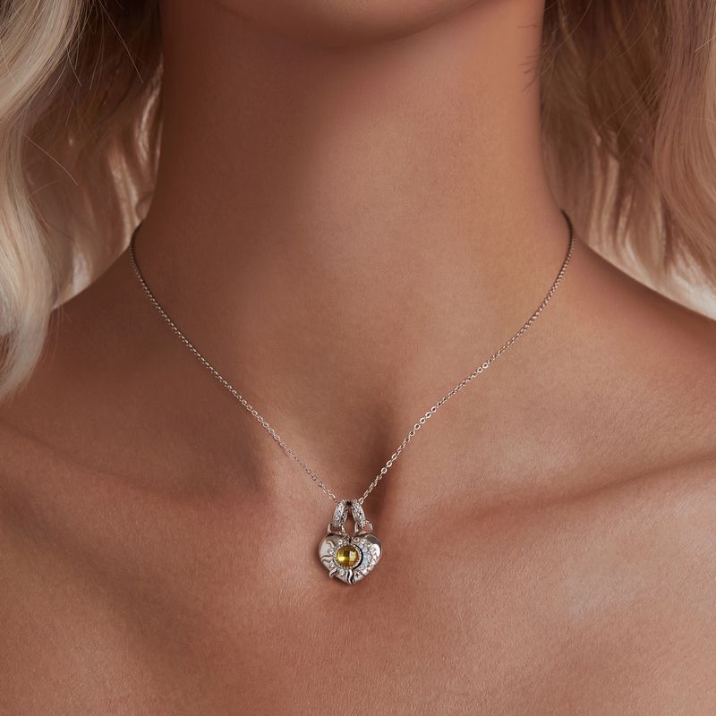 Zon en Maan Hart Hanger Charm Sterling Zilveren Charm_voghion.com