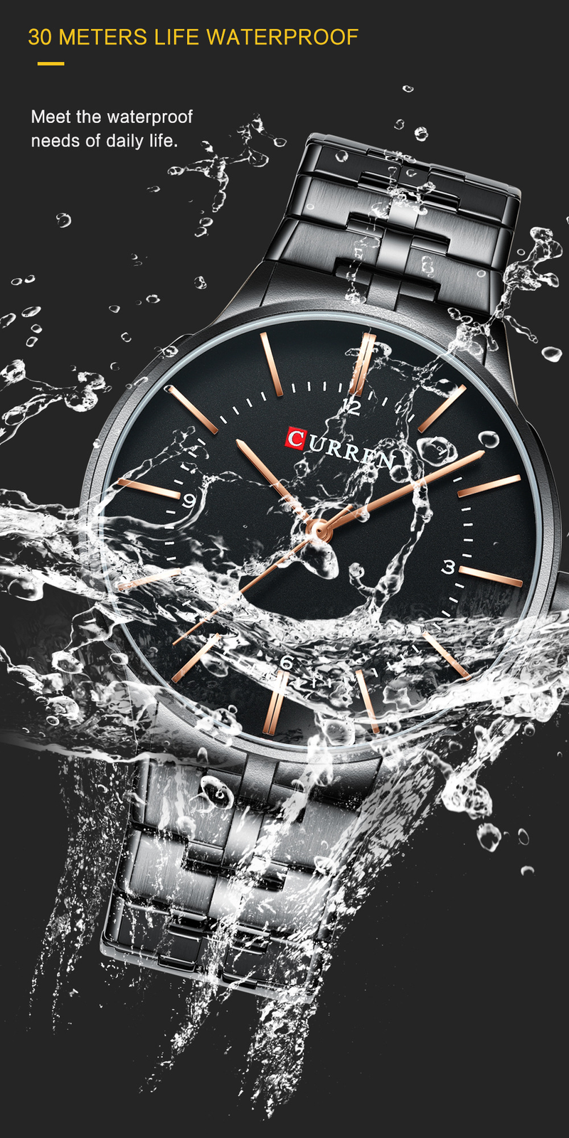 CURREN Karyon 8321 Stolband Quarz Waasserdicht Casual Business Hären Auer_voghion.com