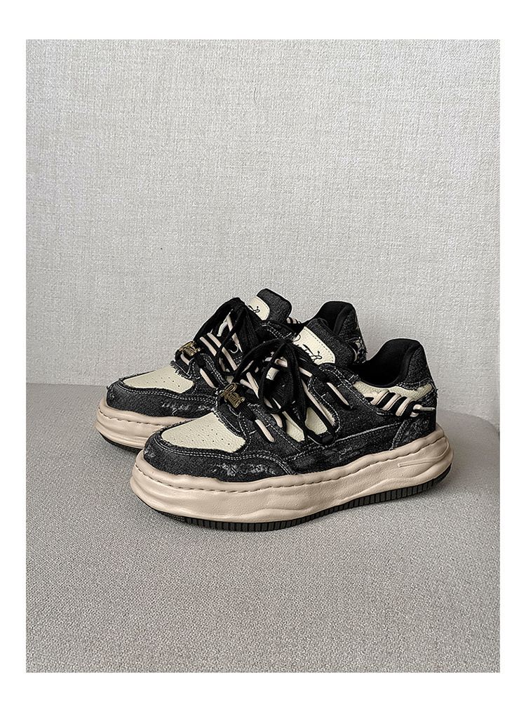 Sneakers da uomo in denim invisibili 26xx da 7 cm, stile estivo, versatili, basse, rosse, con aumento di altezza, per coppie._voghion.com
