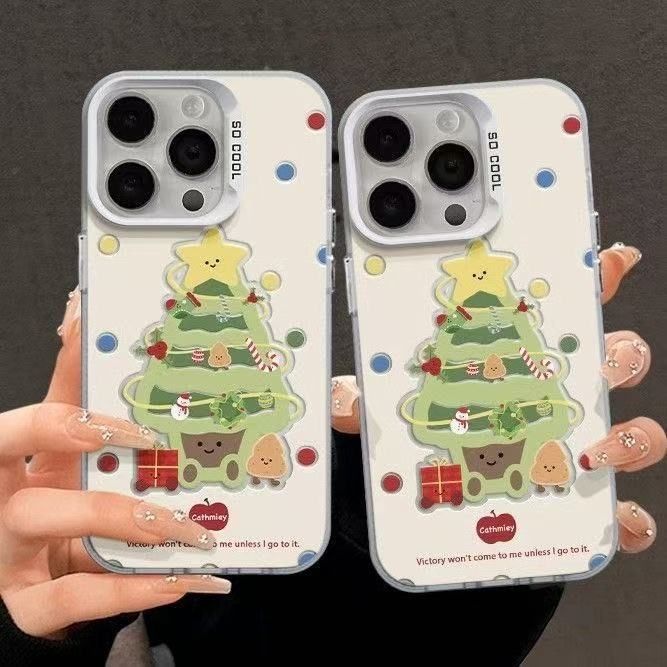 50704555550<=3 Colorful Ball Christmas Tree 16 15 Suitable For 13/14 Pro Max Phone Case Anti-fall 11_voghion.com