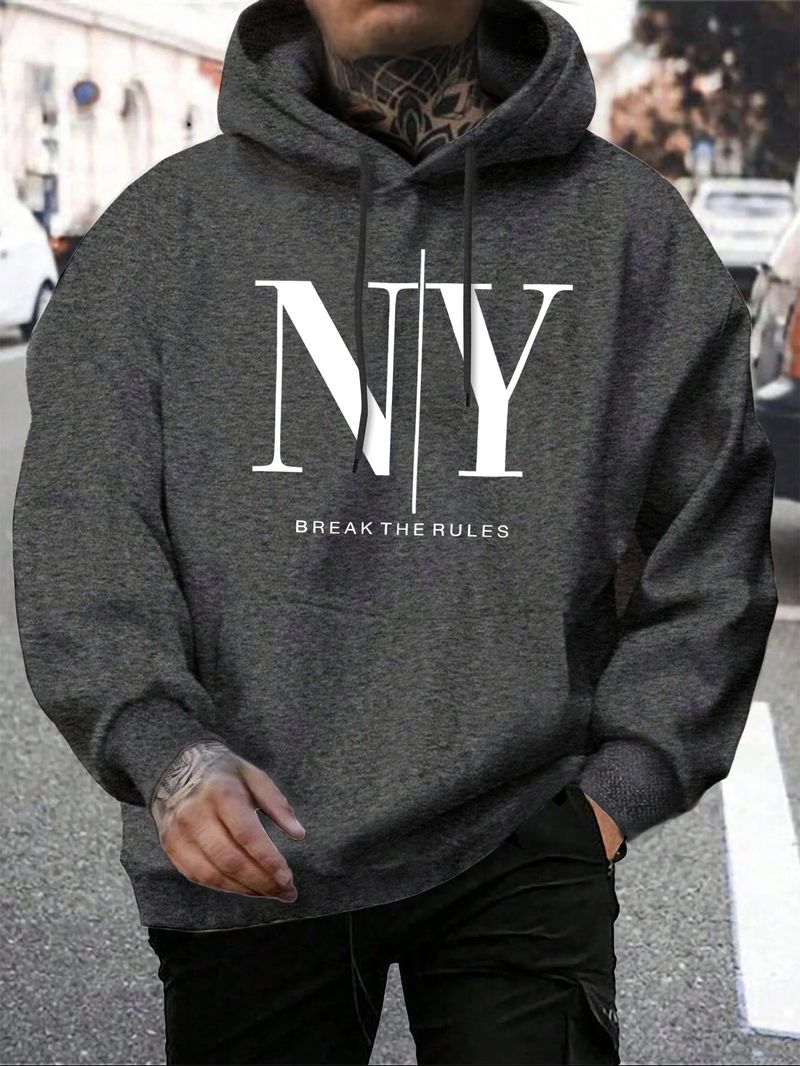Break The Rules Ja Nein Design Herren Kapuzenpullover Lose All-Match Hoodies Casual Man Fleece Hoodie Pocket Multicolor Herren Pullover_voghion.com