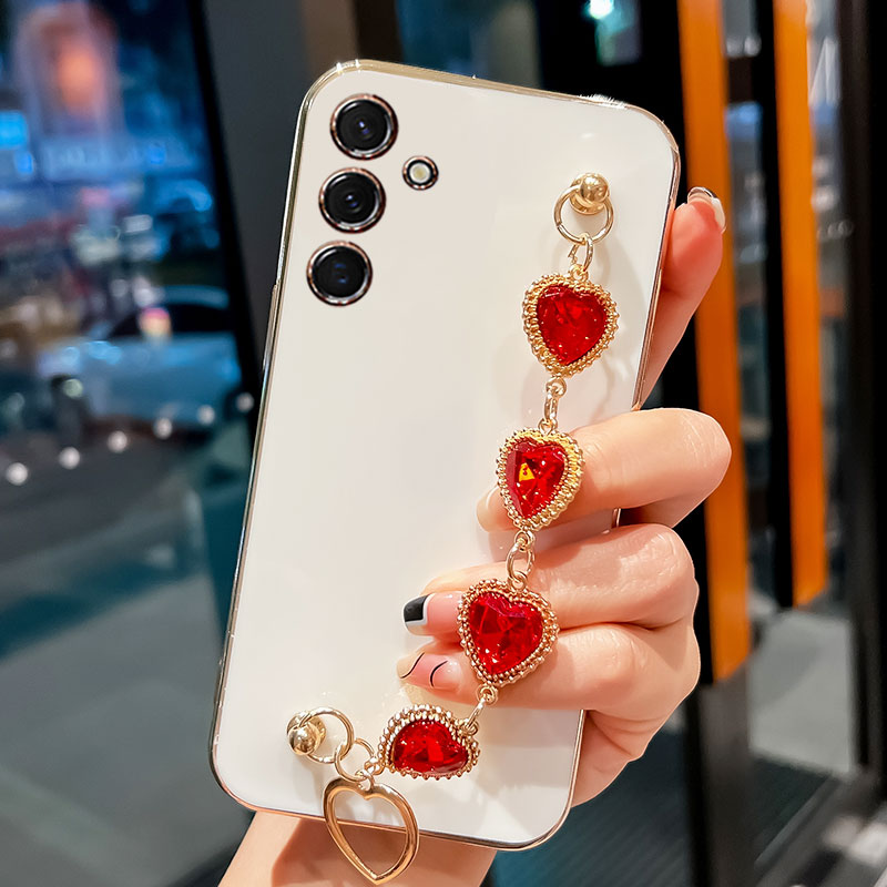 For Samsung A14 5G Case Diamond Bracelet Chain Silicone Case for Samsung galaxy A14 A54 A34 A13 A33 A53 F14 Coque Cover_voghion.com